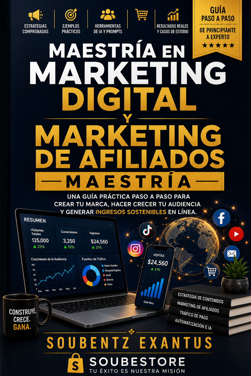 MAESTRÍA EN MARKETING DIGITAL Y MARKETING DE AFILIADOS La Guía Definitiva para Construir tu Marca, Aumentar tu Audiencia y Crear un Negocio Rentable en Internet